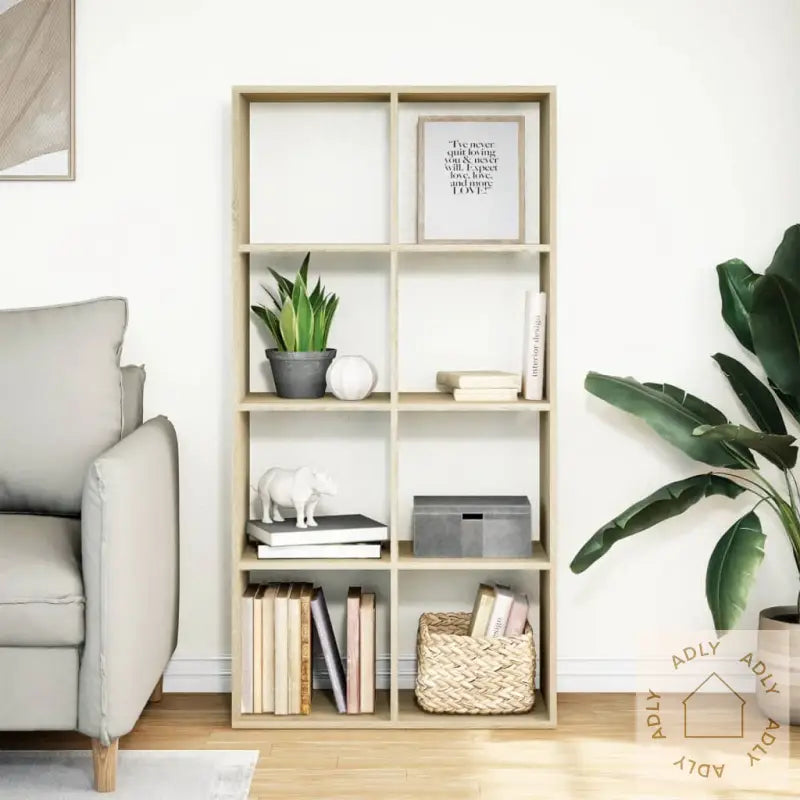 Romdeler Bokhylle Sonoma Eik 69,5X29X137,5 Cm Konstruert Tre