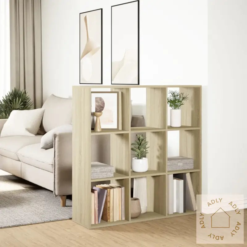 Romdeler Bokhylle Sonoma Eik 102X29X103,5 Cm Konstruert Tre