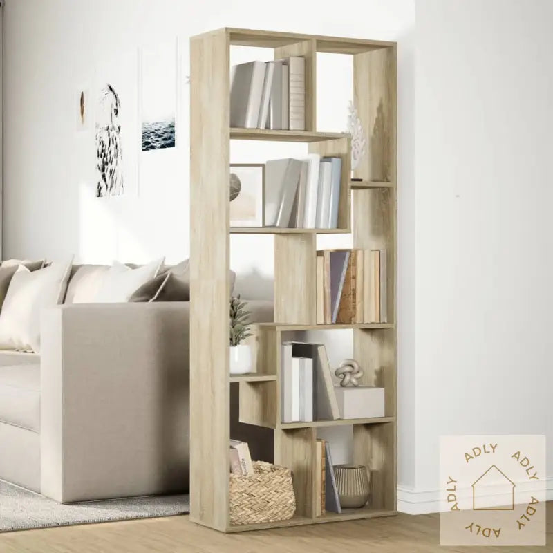 Romdeler Bokhylle Sonoma Eik 67X25X161,5 Cm Konstruert Tre