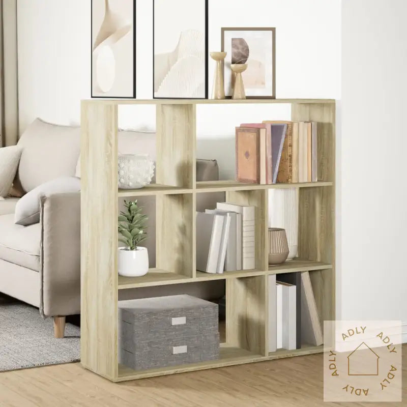 Romdeler Bokhylle Sonoma Eik 102X29X103,5 Cm Konstruert Tre