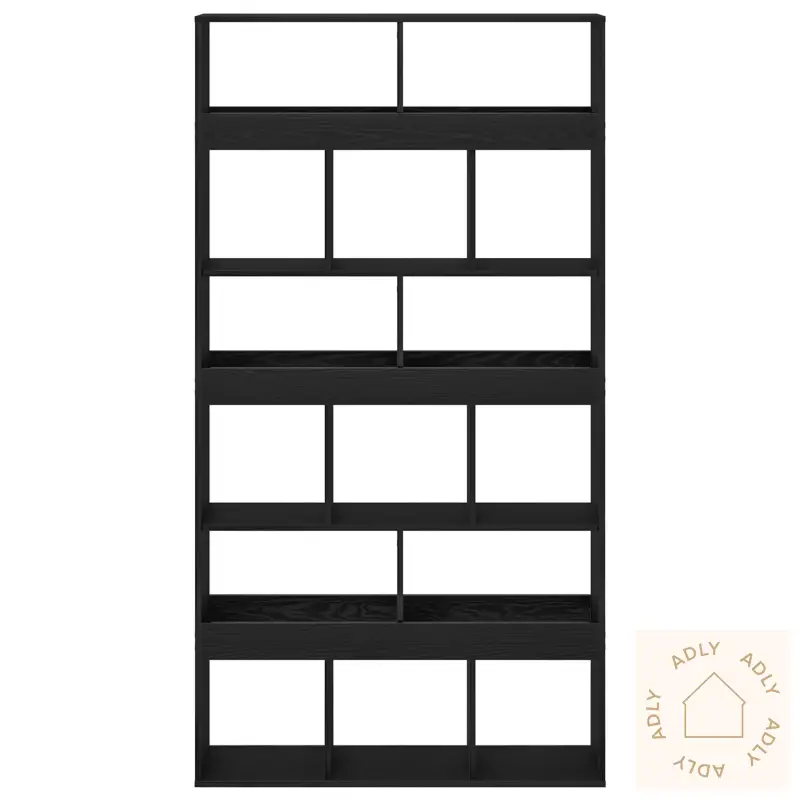 Romdeler 2 Stk Svart Eik 100X33X187,5 Cm Konstruert Tre