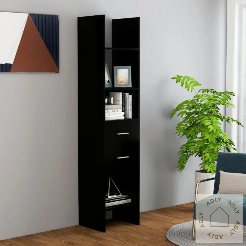 Bokhylle Svart 40X35X180 Cm Konstruert Tre