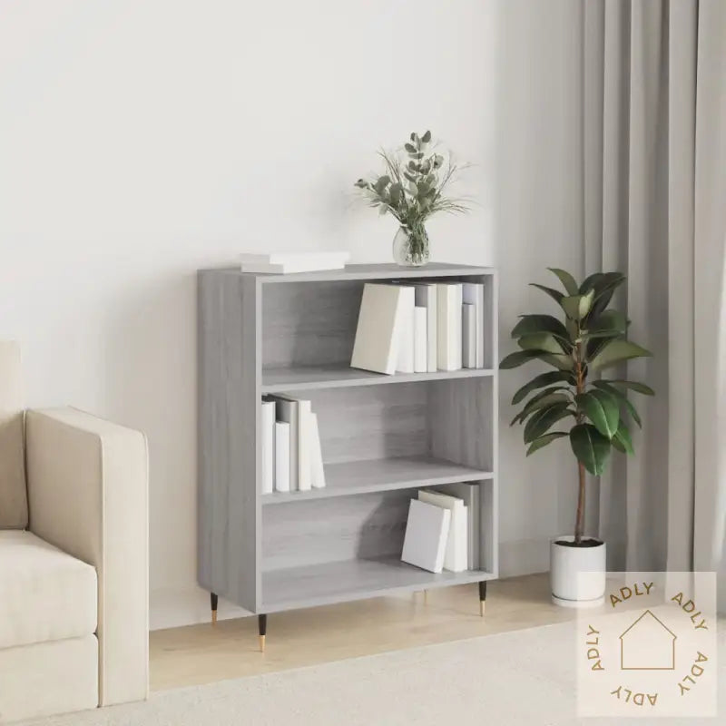 Bokhylle Grå Sonoma 69,5X32,5X90 Cm Konstruert Tre