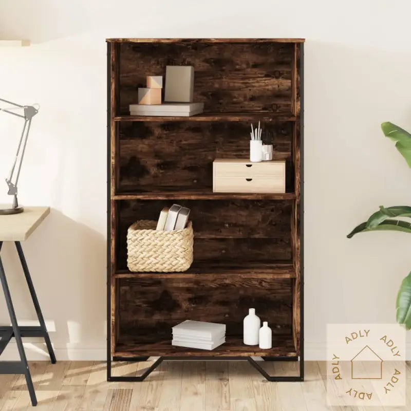 Bokhylle Røkt Eik 80X31X137,5 Cm Konstruert Tre