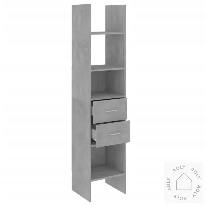 Bokhylle Betonggrå 40X35X180 Cm Konstruert Tre