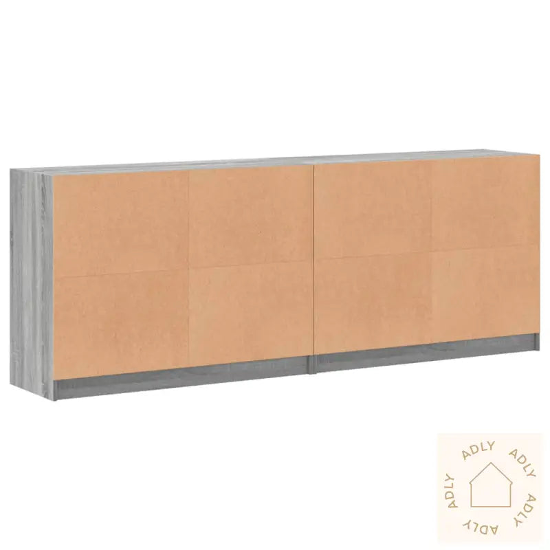 Bokhylle Med Dører Grå Sonoma 204X37X75 Cm Konstruert Tre