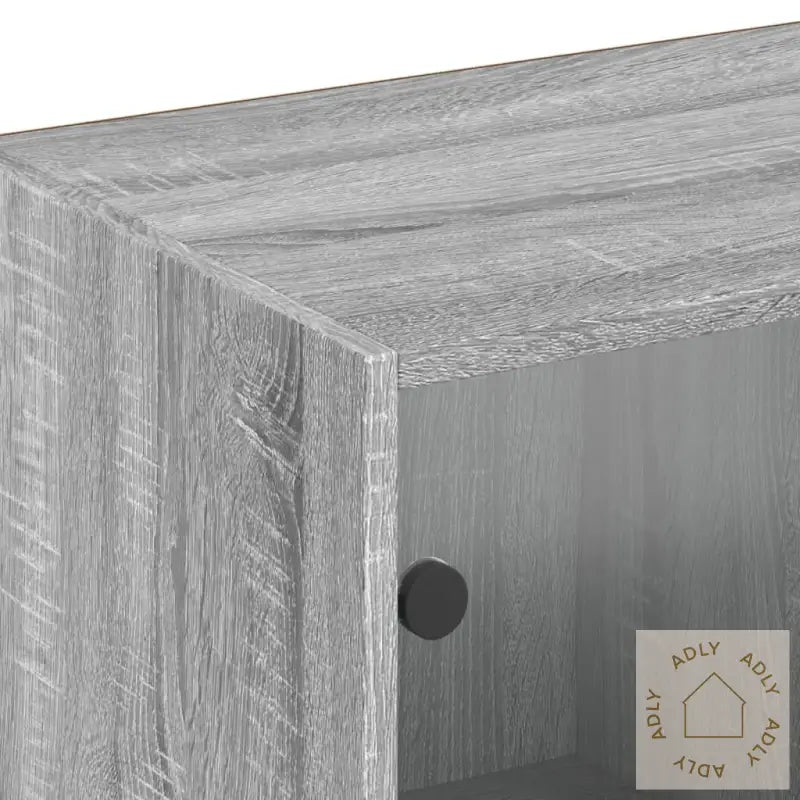 Bokhylle Med Dører Grå Sonoma 204X37X75 Cm Konstruert Tre