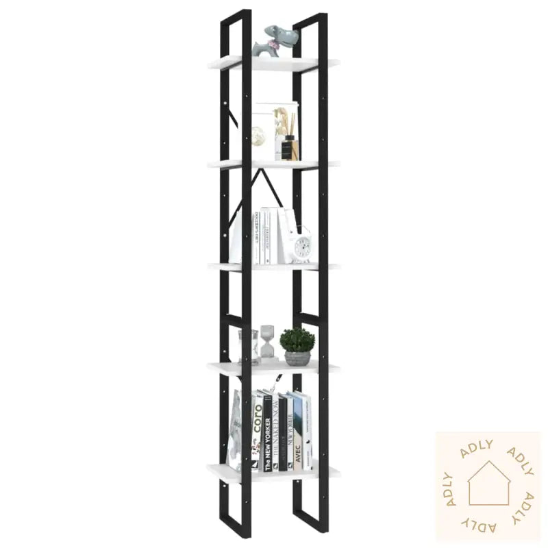 Bokhylle 5 Nivåer Hvit 40X30X175 Cm Konstruert Tre