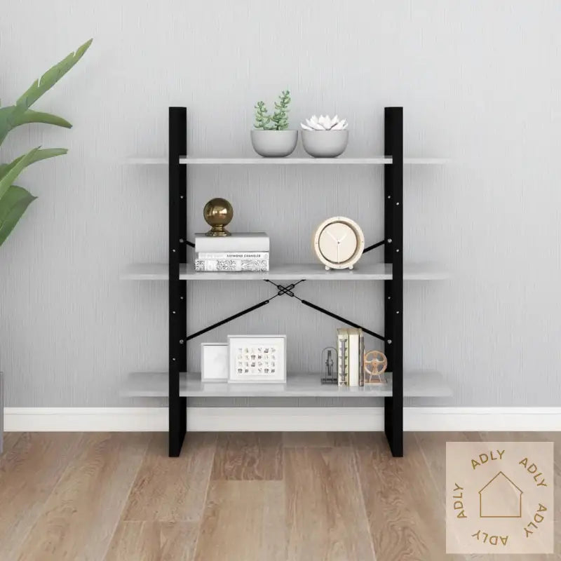 Bokhylle Betonggrå 100X30X105 Cm Konstruert Tre