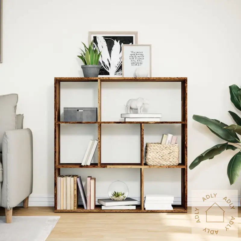 Romdeler Bokhylle Gammel Tre 102X29X103,5 Cm Konstruert Tre