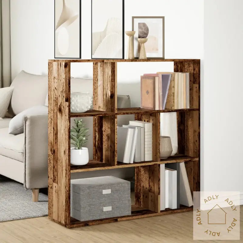 Romdeler Bokhylle Gammel Tre 102X29X103,5 Cm Konstruert Tre