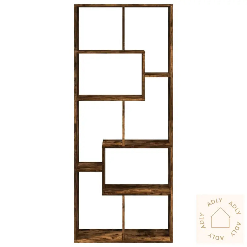 Romdeler Bokhylle Røkt Eik 67X25X161,5 Cm Konstruert Tre