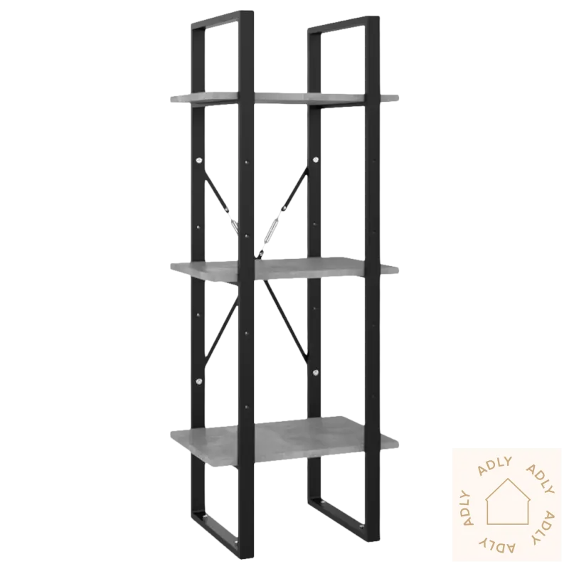 Moderne bokhylle som passer perfekt til hjemmet med tre-tiers design og svart metallramme