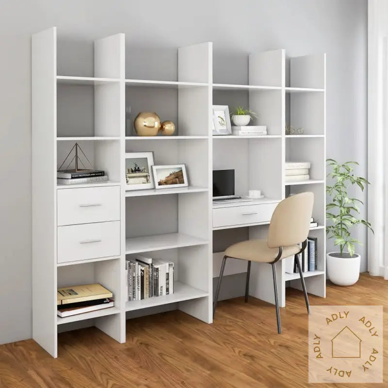 Bokhylle Hvit 40X35X180 Cm Konstruert Tre