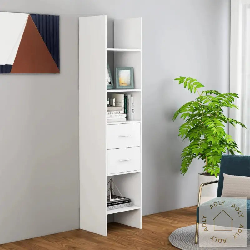 Bokhylle Hvit 40X35X180 Cm Konstruert Tre