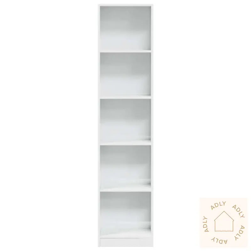 Bokhylle Høyglans Hvit 40X24X176 Cm Konstruert Tre