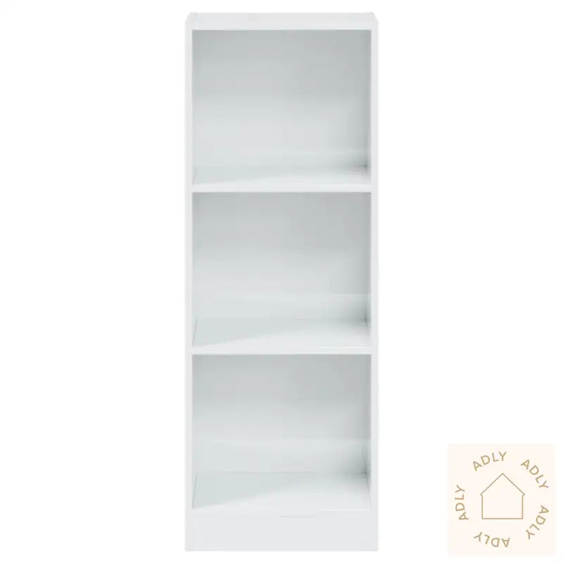 Bokhylle 3 Nivåer Høyglans Hvit 40X24X109 Cm Konstruert Tre