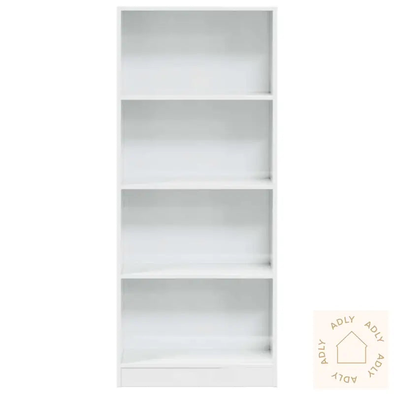 Bokhylle Høyglans Hvit 60X24X143 Cm Konstruert Tre