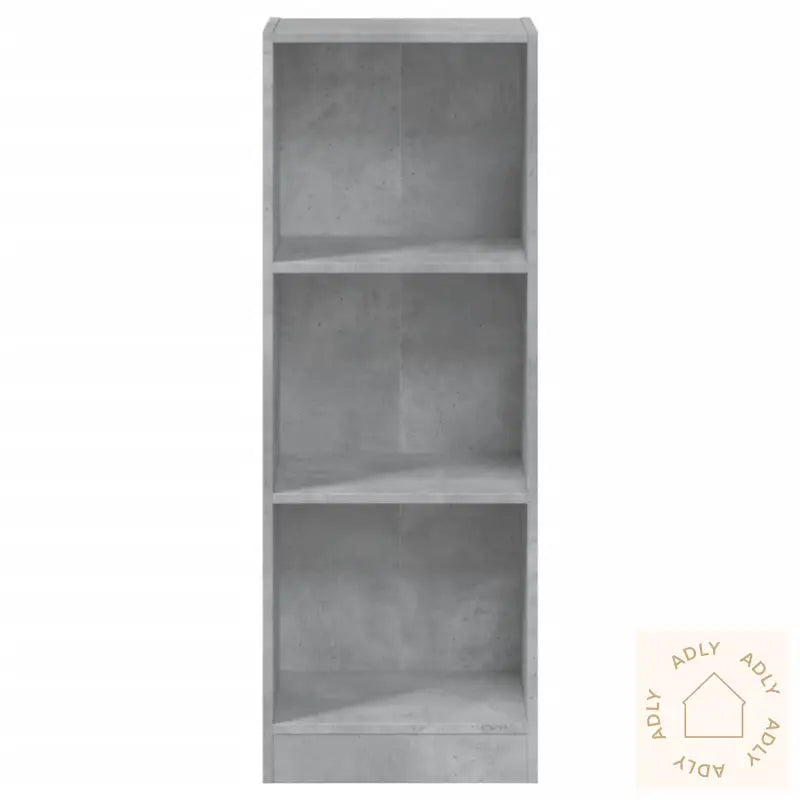 Bokhylle 3 Nivåer Betonggrå 40X24X109 Cm Konstruert Tre
