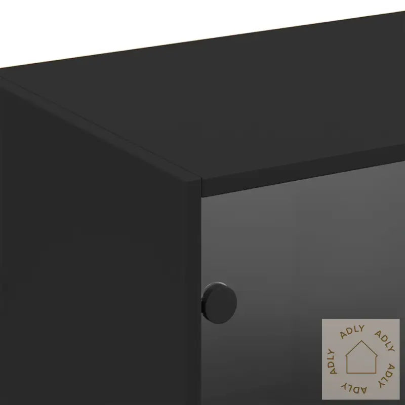 Bokhylle Med Dører Svart 204X37X75 Cm Konstruert Tre