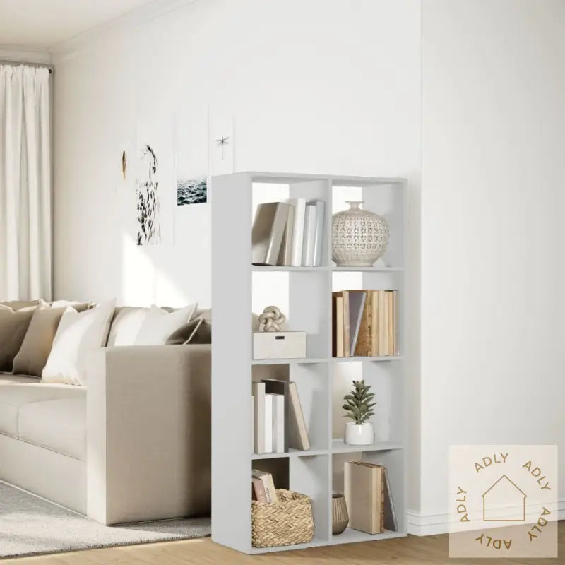 Romdeler Bokhylle Hvit 69,5X29X137,5 Cm Konstruert Tre
