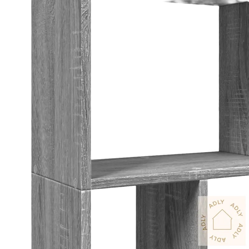 Gray wood-grain moderne bokhylle med smart oppbevaring til stua