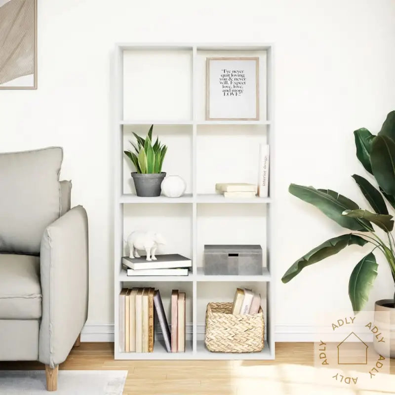 Romdeler Bokhylle Hvit 69,5X29X137,5 Cm Konstruert Tre