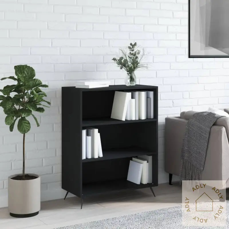 Bokhylle Svart 69,5X32,5X90 Cm Konstruert Tre