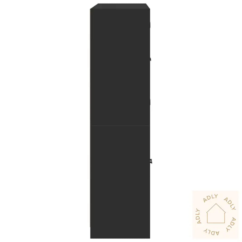 Bokhylle Med Dører Svart 136X37X142 Cm Konstruert Tre