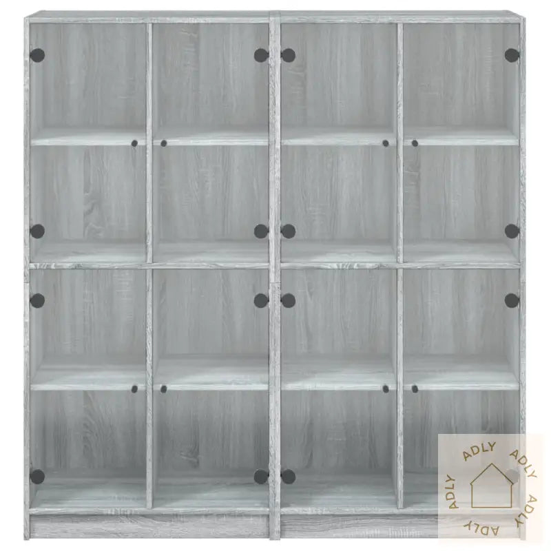 Bokhylle Med Dører Grå Sonoma 136X37X142 Cm Konstruert Tre