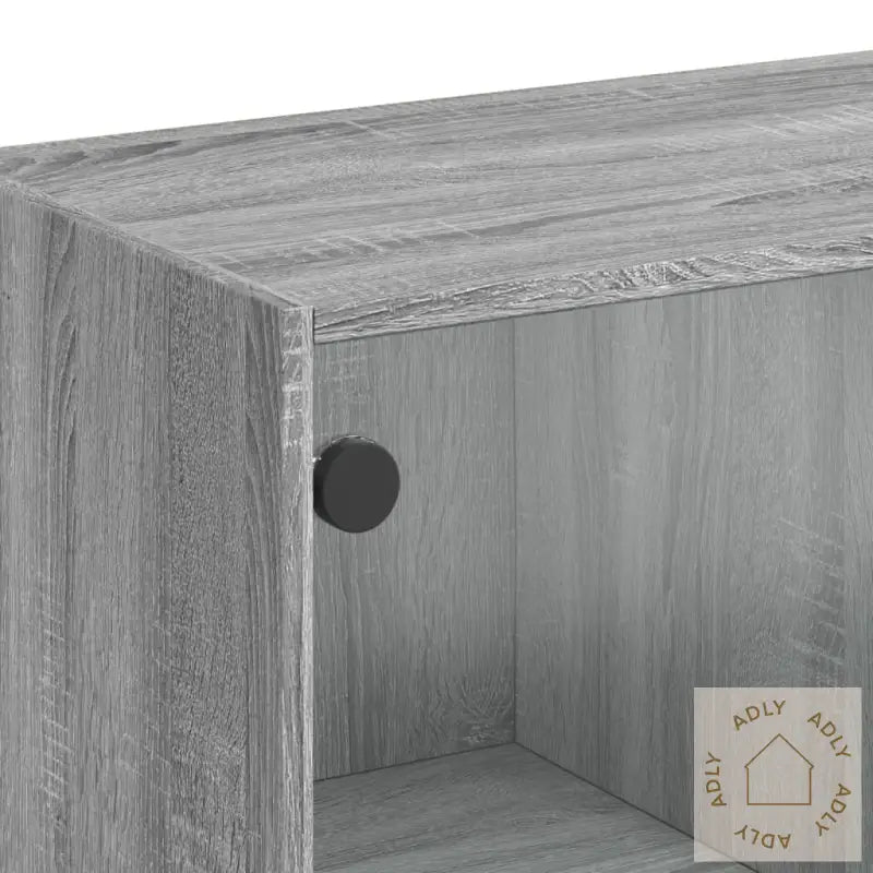 Bokhylle Med Dører Grå Sonoma 136X37X142 Cm Konstruert Tre