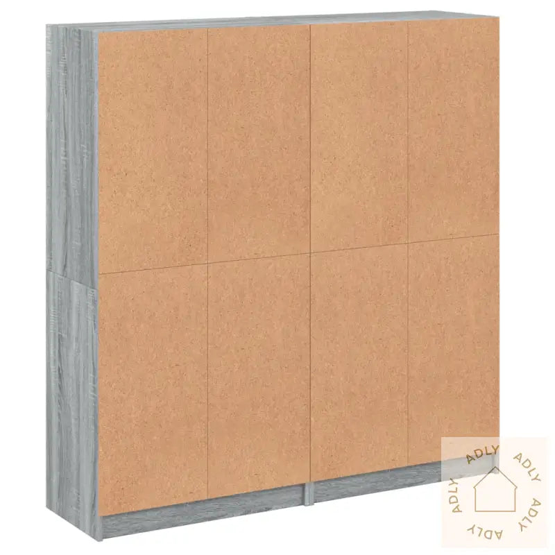 Bokhylle Med Dører Grå Sonoma 136X37X142 Cm Konstruert Tre