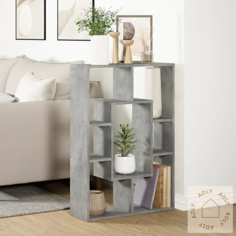 Bokhylle Betonggrå 63X20X90 Cm Konstruert Tre