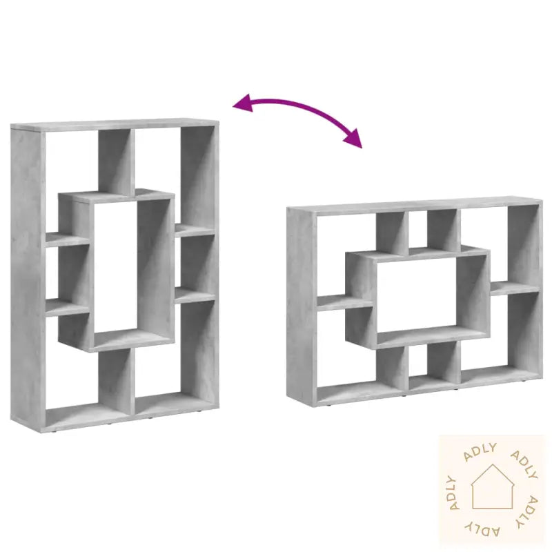 Bokhylle Betonggrå 63X20X90 Cm Konstruert Tre
