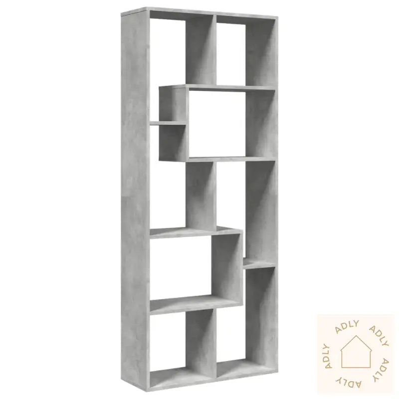 Romdeler Bokhylle Betonggrå 67X25X161,5 Cm Konstruert Tre