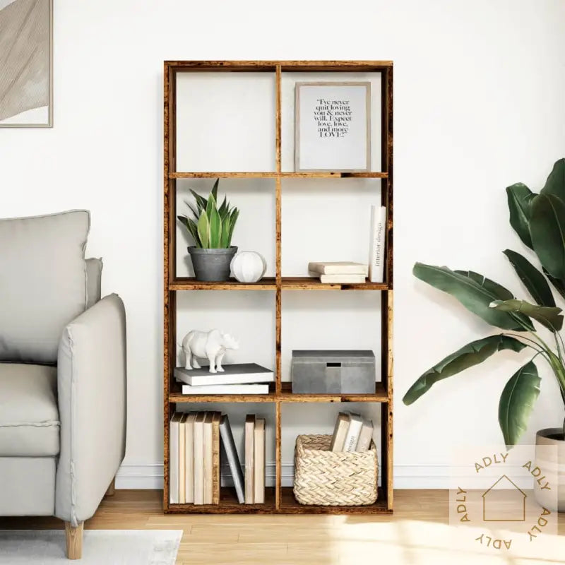 Romdeler Bokhylle Gammel Tre 69,5X29X137,5 Cm Konstruert Tre