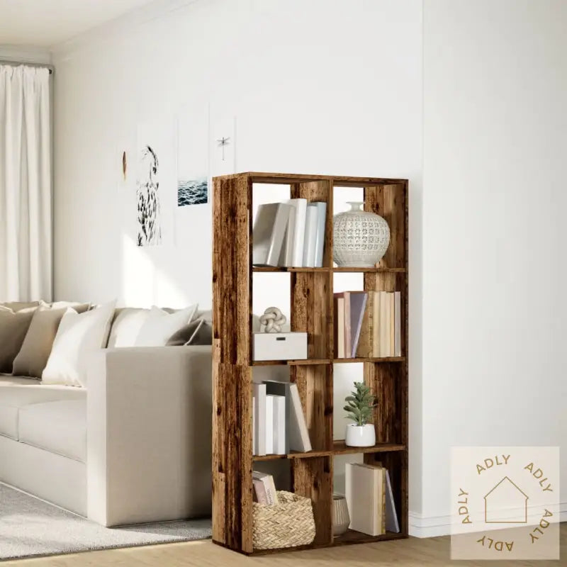 Romdeler Bokhylle Gammel Tre 69,5X29X137,5 Cm Konstruert Tre