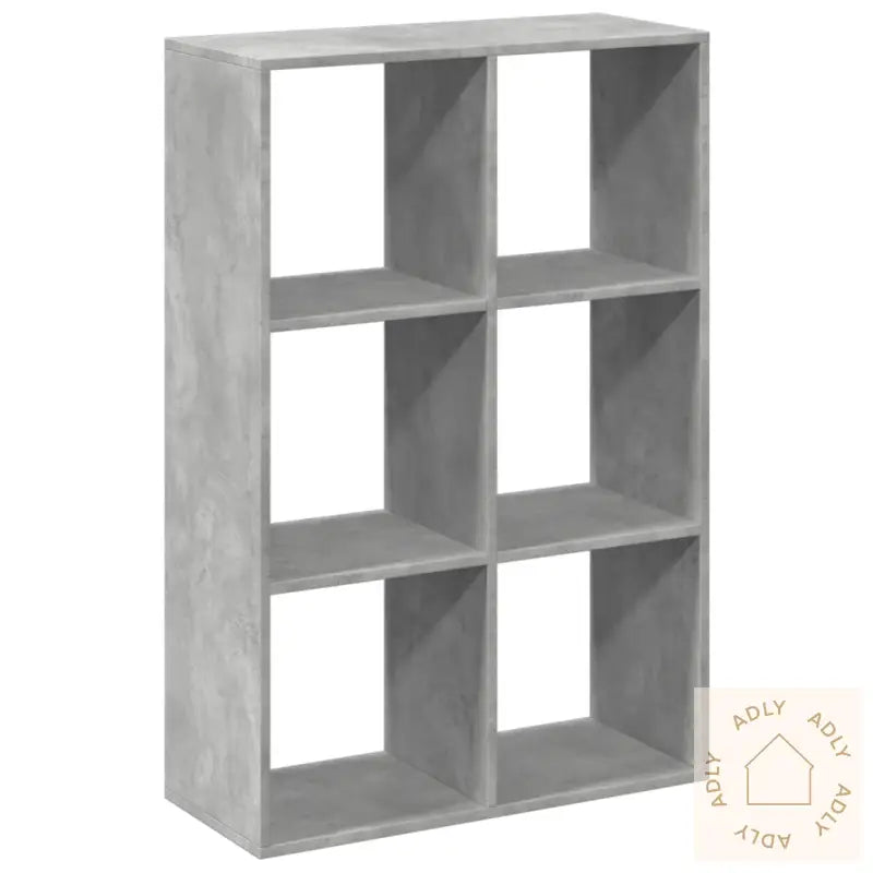 Romdeler Bokhylle Betonggrå 69,5X29X103,5 Cm Konstruert Tre