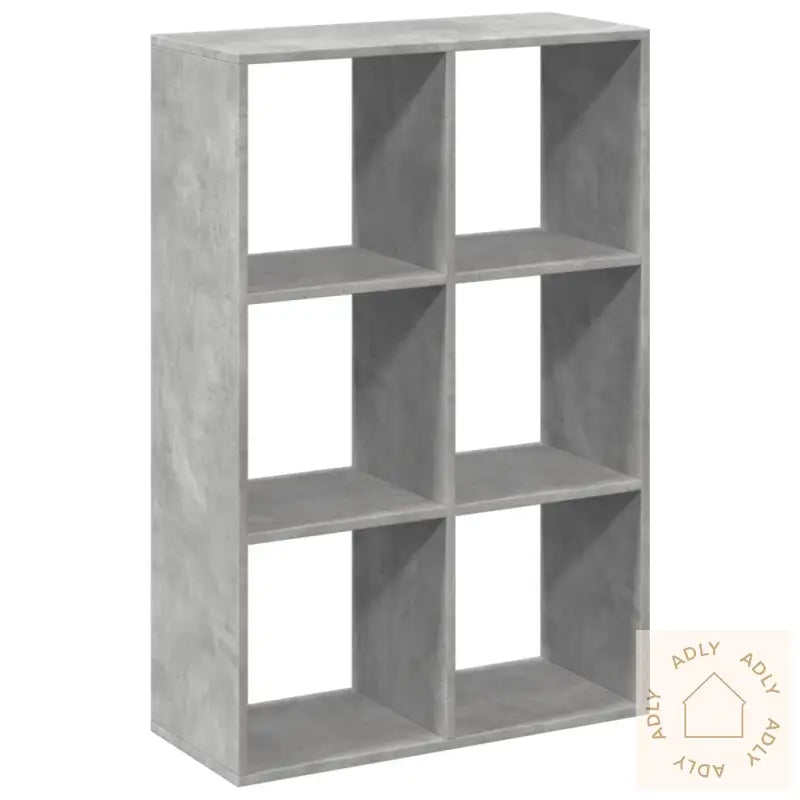 Romdeler Bokhylle Betonggrå 69,5X29X103,5 Cm Konstruert Tre