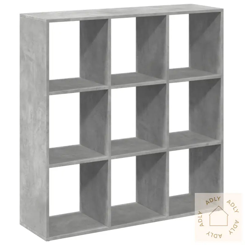 Romdeler Bokhylle Betonggrå 102X29X103,5 Cm Konstruert Tre