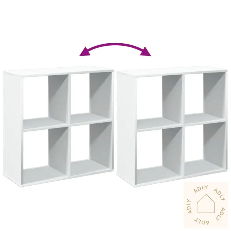 Romdeler Bokhylle Hvit 69,5X29X69,5 Cm Konstruert Tre
