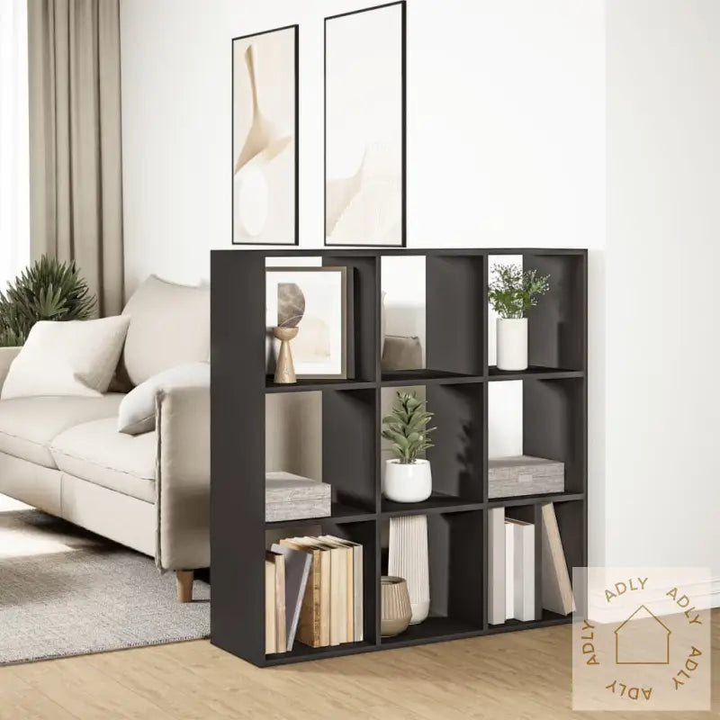 Romdeler Bokhylle Svart 102X29X103,5 Cm Konstruert Tre