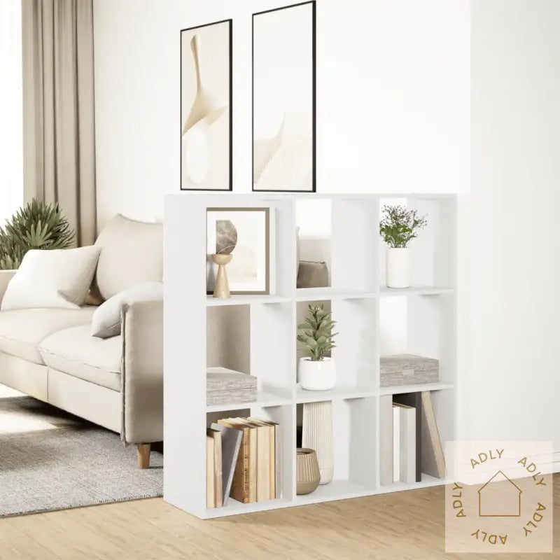 Romdeler Bokhylle Hvit 102X29X103,5 Cm Konstruert Tre