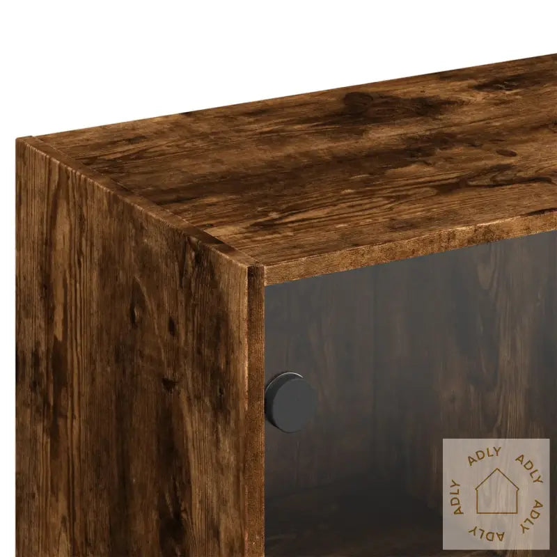 Bokhylle Med Dører Røkt Eik 136X37X142 Cm Konstruert Tre