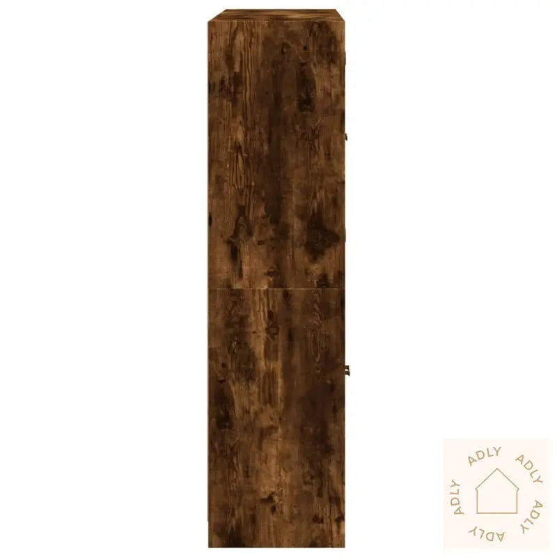Bokhylle Med Dører Røkt Eik 136X37X142 Cm Konstruert Tre