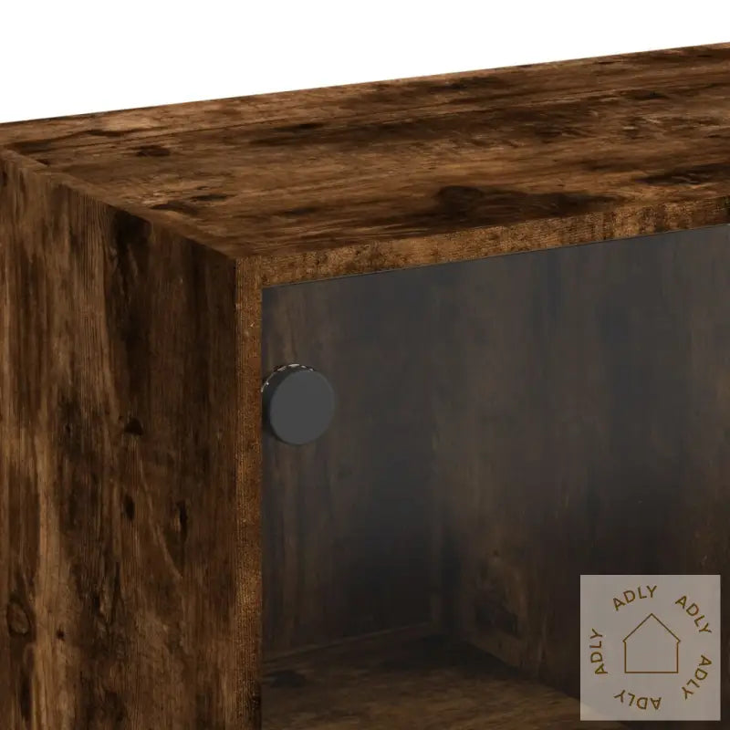 Bokhylle Med Dører Røkt Eik 136X37X142 Cm Konstruert Tre