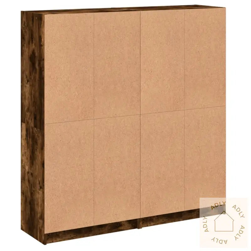 Bokhylle Med Dører Røkt Eik 136X37X142 Cm Konstruert Tre