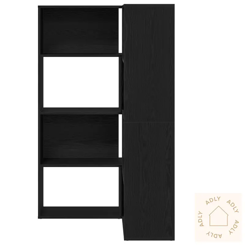Hjørneskap Svart Eik 140X30X140 Cm Konstruert Tre