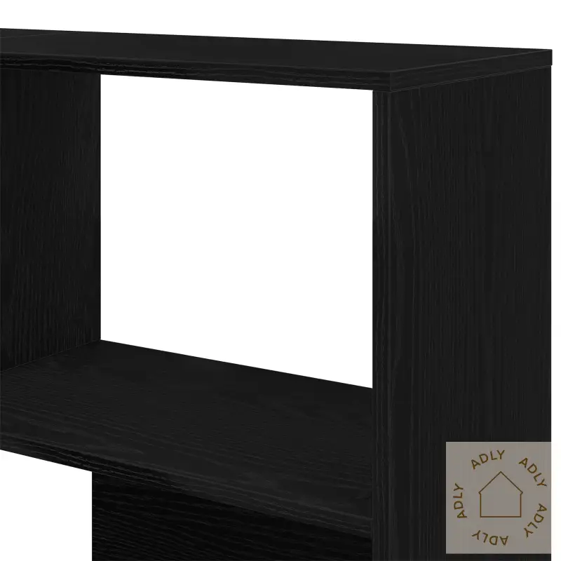 Hjørneskap Svart Eik 140X30X140 Cm Konstruert Tre