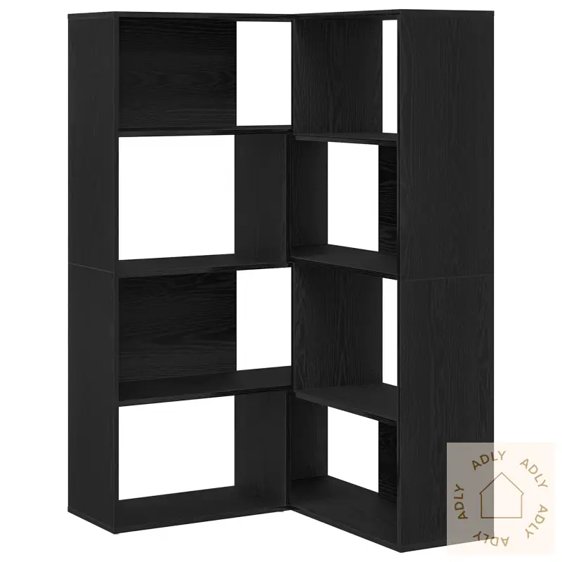 Hjørneskap Svart Eik 140X30X140 Cm Konstruert Tre